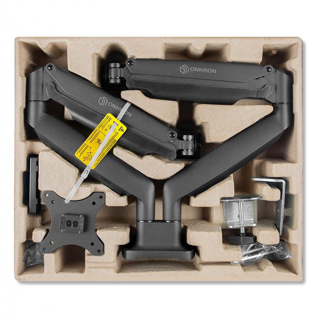 Кронштейн с газлифтом для 2-х мониторов ONKRON G200 белый