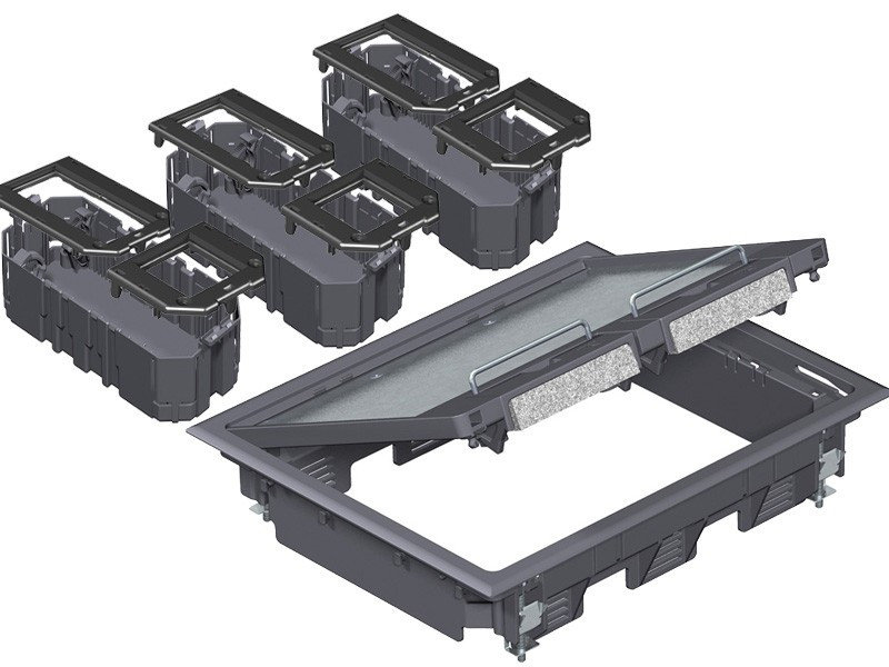 Накладка монтажной коробки OBO Bettermann 7407312, для GB2 3xModul45 165x76 мм (полиамид,черный)