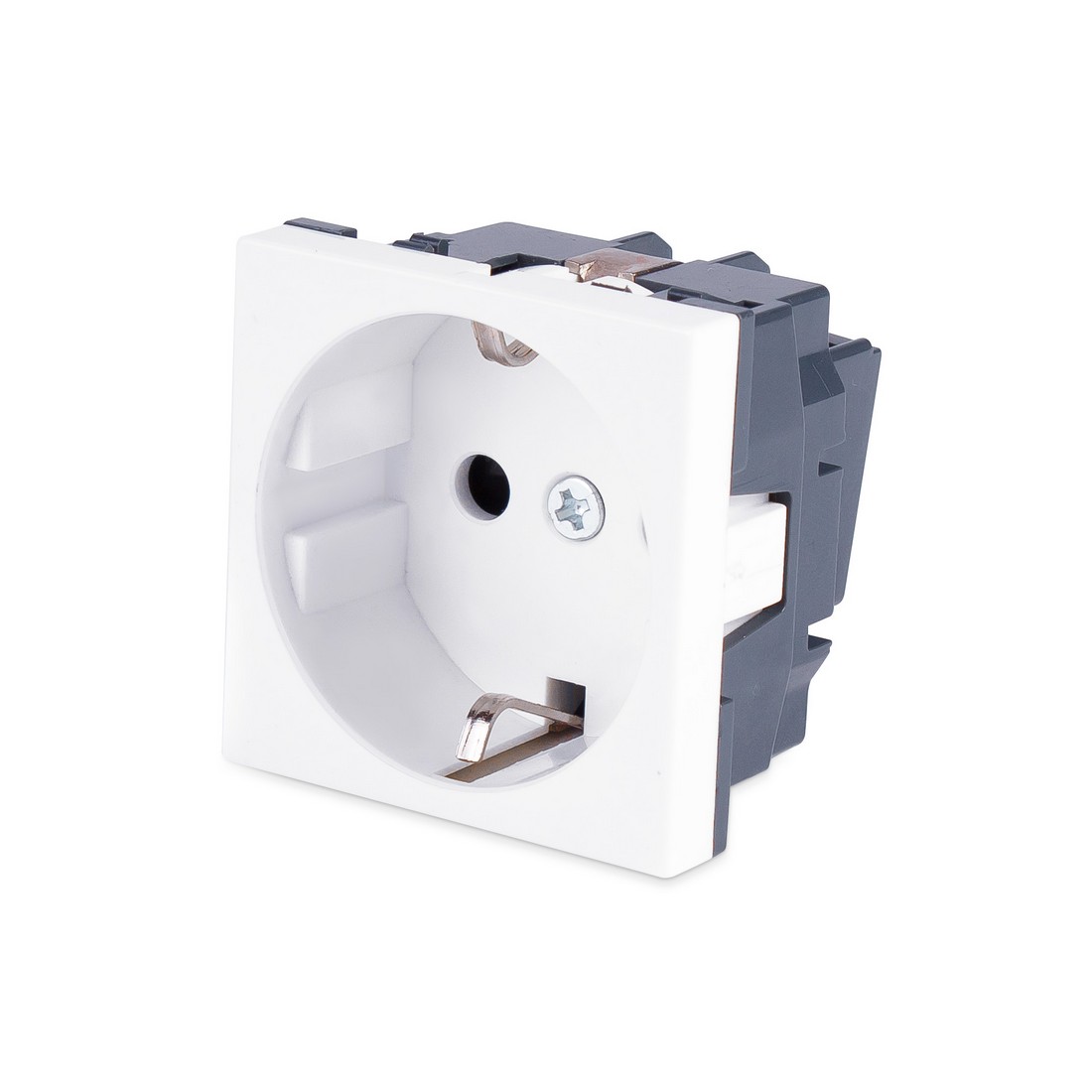 Розетка электрическая Рувинил 70101, 45x45 мм, Белая, 250В, 16А