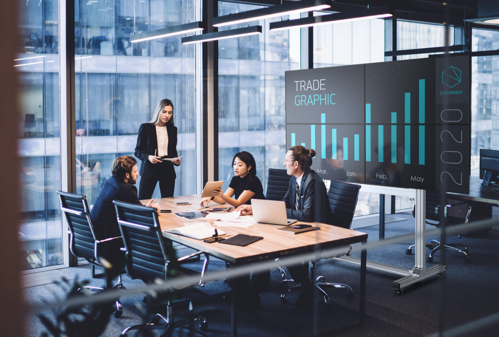 Мобильная стойка ONKRON FSPRO2L-22 на 4xLCD до 55"