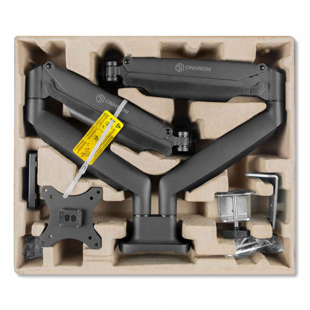 Кронштейн с газлифтом для 2-х мониторов ONKRON G200 черный