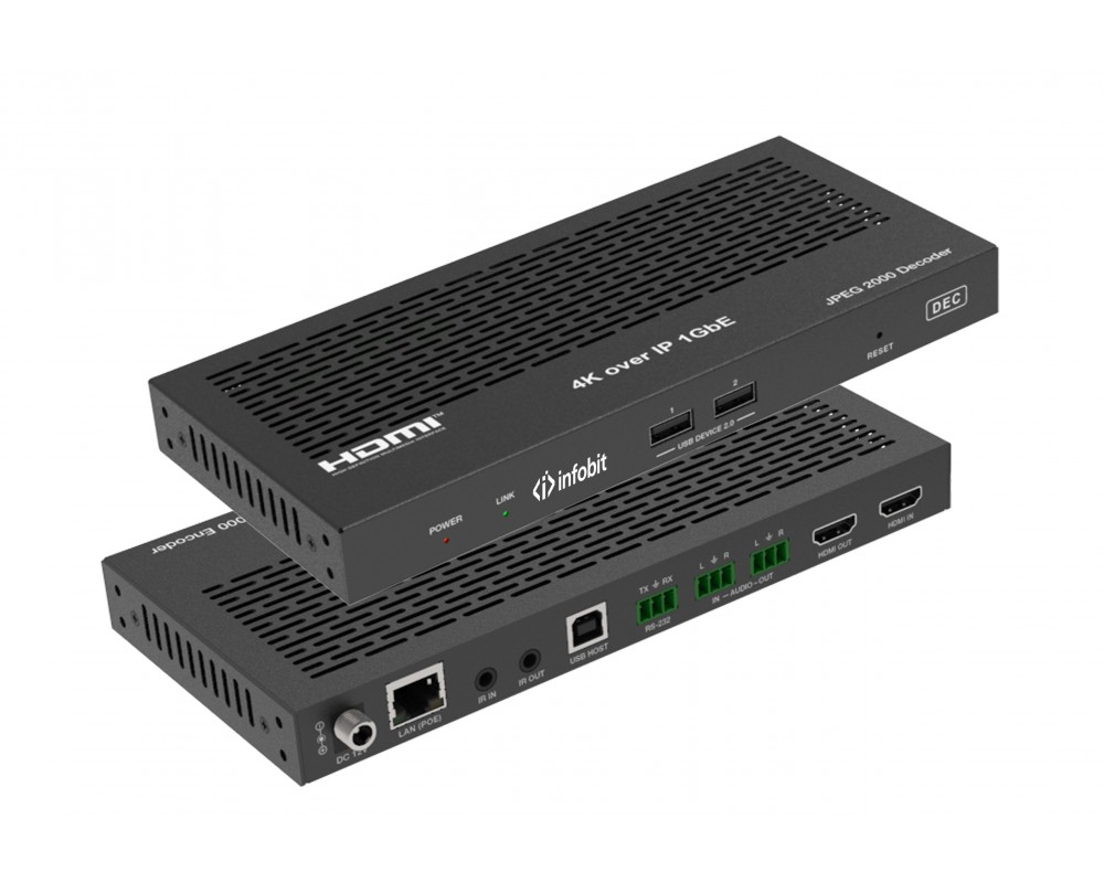 Infobit, iSwitch 2000R, Приемник HDMI JPEG 2000 AV через IP, кодер, 4K60, KVM, Rx