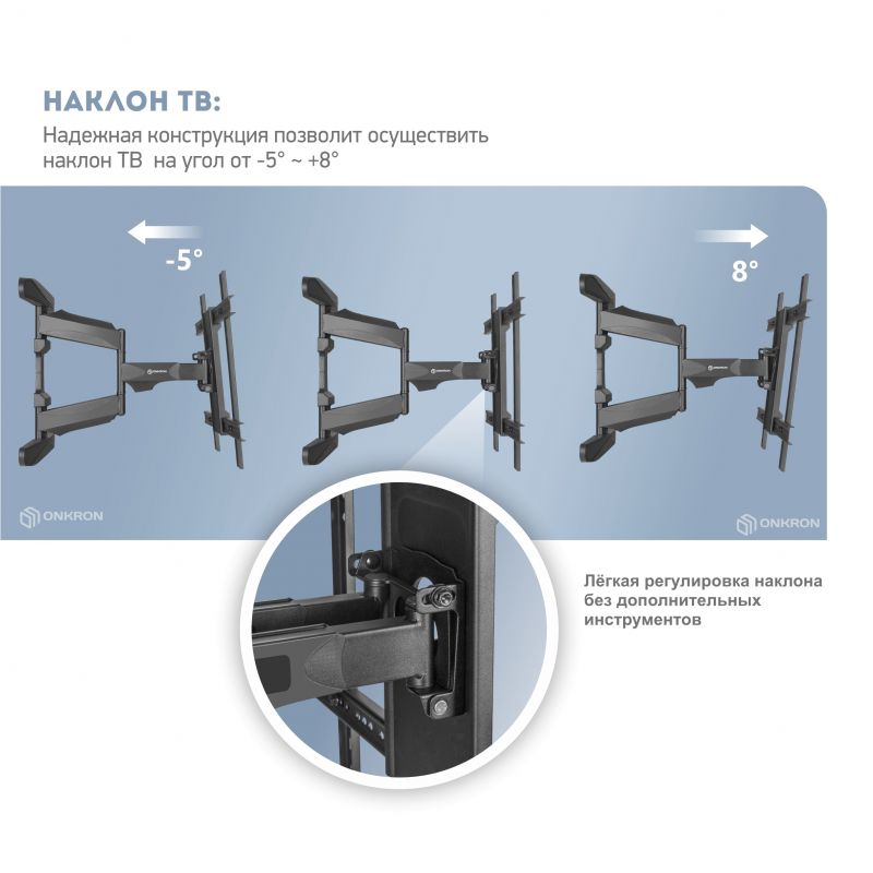 Кронштейн поворотный Onkron M6L, до 45кг, до 75"