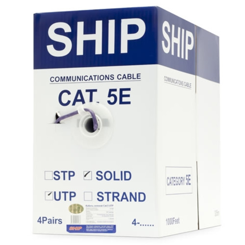 Кабель сетевой, SHIP, D135-P, Cat.5e, UTP, 4x2x1/0.51мм, PVC, 305 м/б (боб)