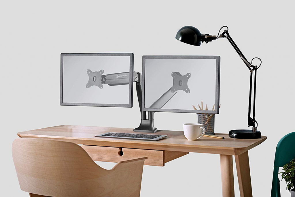 Кронштейн с газлифтом для 2-х мониторов ONKRON G200 белый