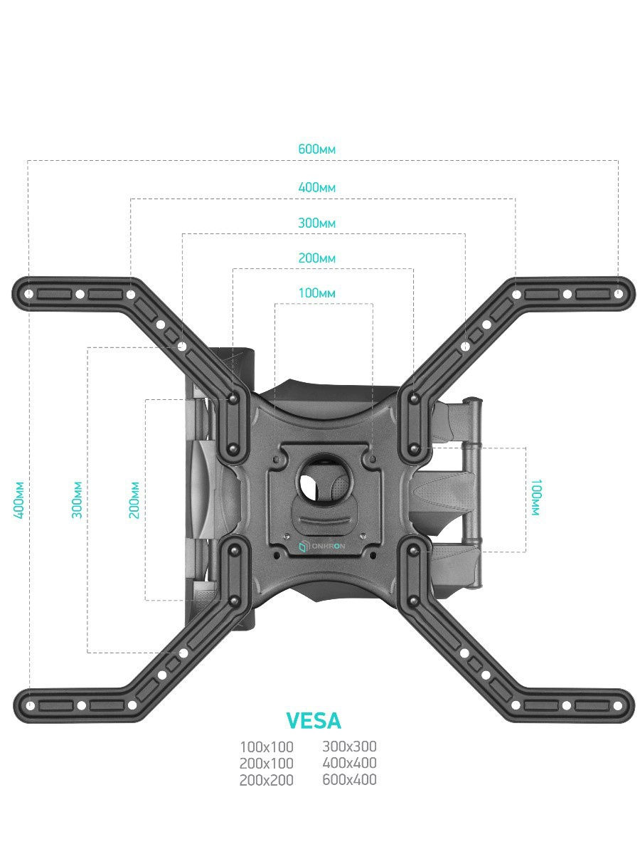 Кронштейн поворотный Onkron M4L, до 35кг, до 70"