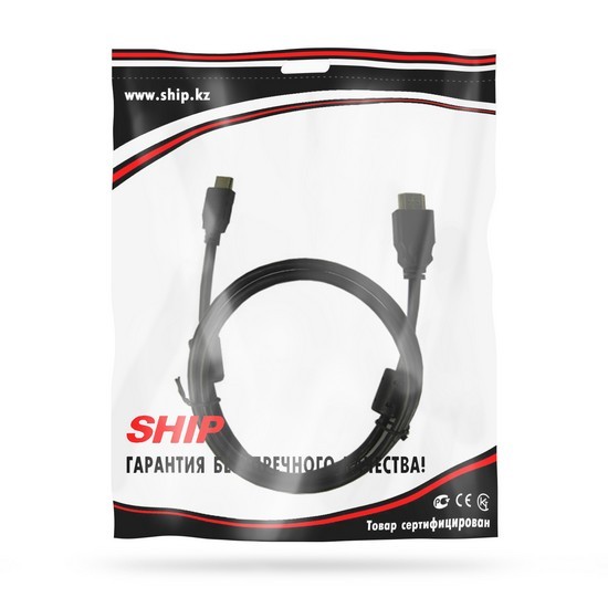 Переходник, SHIP, SH6031-1P, MINI HDMI на HDMI, Пол. пакет, 1 м, Чёрный
