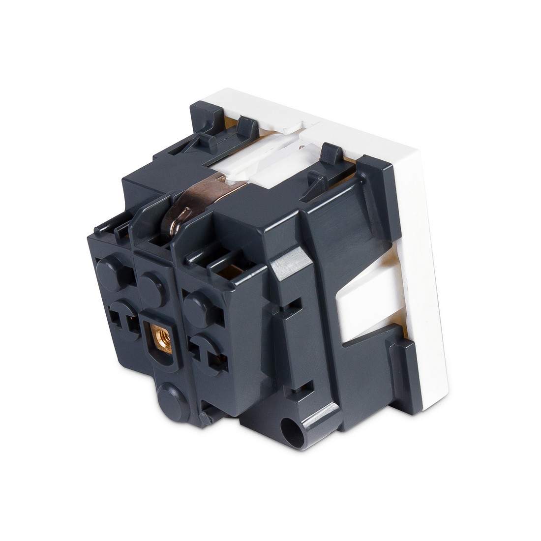 Розетка электрическая Рувинил 70101, 45x45 мм, Белая, 250В, 16А