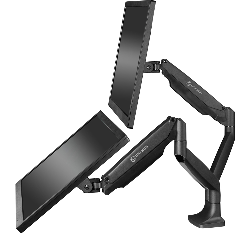 Кронштейн с газлифтом для 2-х мониторов ONKRON G200 черный