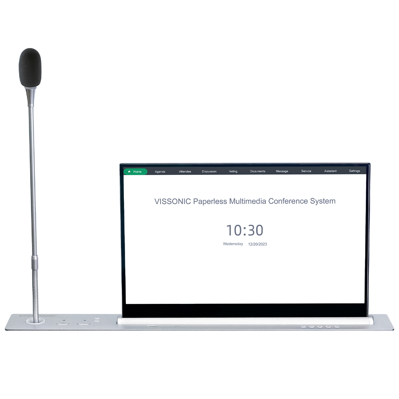 Моторизованный выдвижной монитор 21" с микрофоном делегата Vissonic VIS-21LSSCM-D